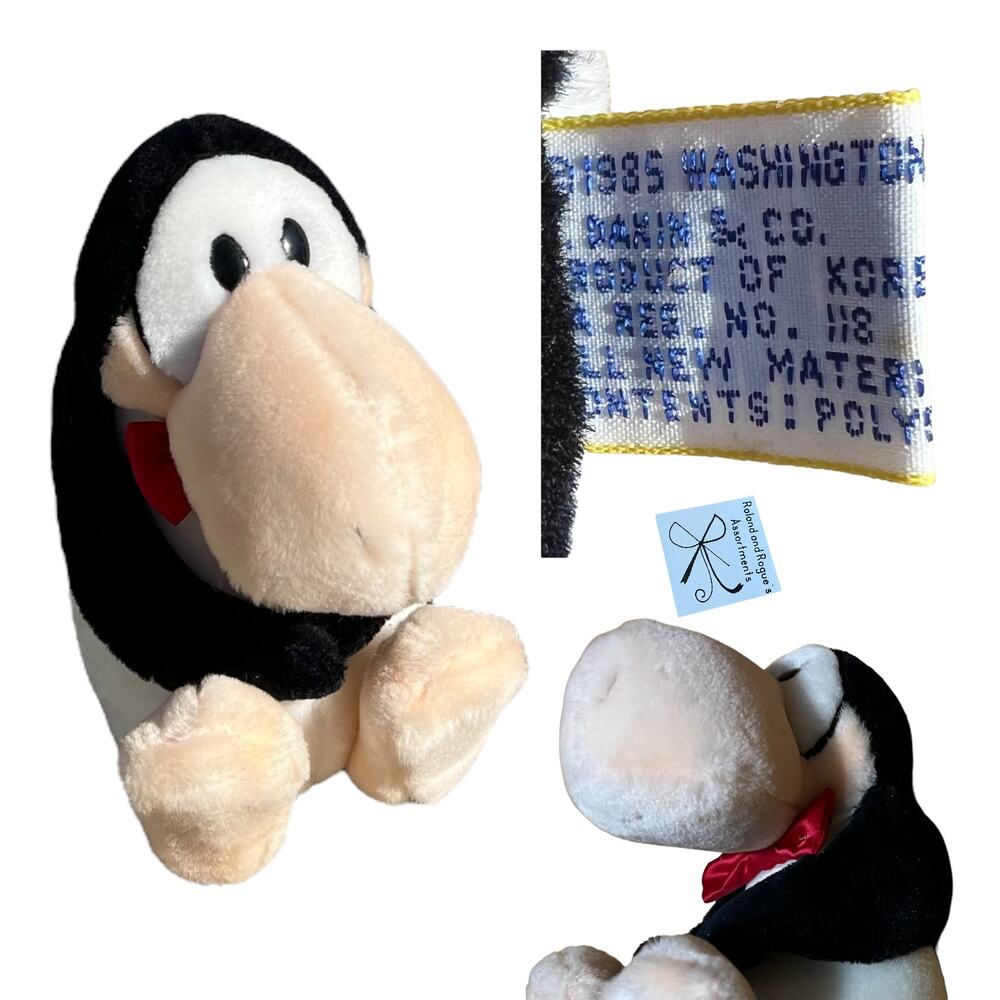 Dakin 1985 8.5" Bowtie Opus the Penguin Plush